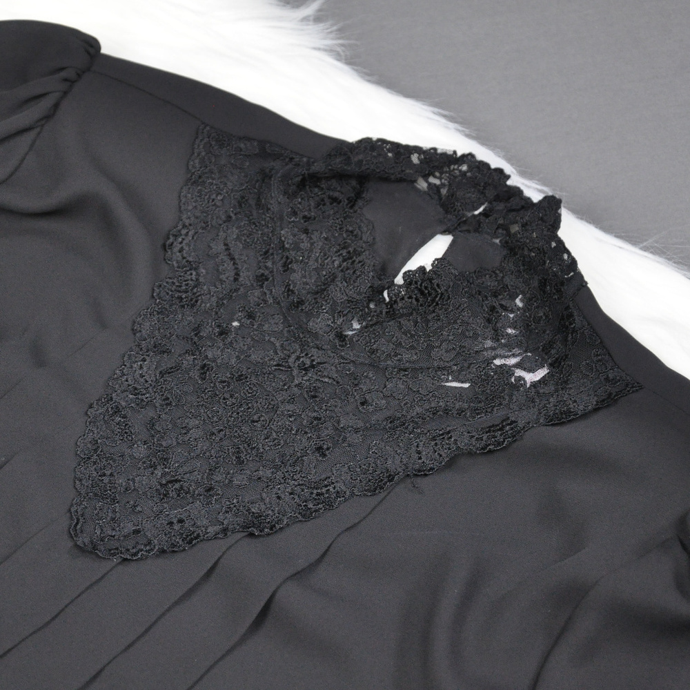 Vintage 70's K. B. Lawrence Lace Dress Blouse 14